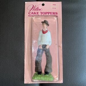 Vintage Wilton 6" Cowboy Cake Topper Plastic Figure - 1972 Western Wrangler New